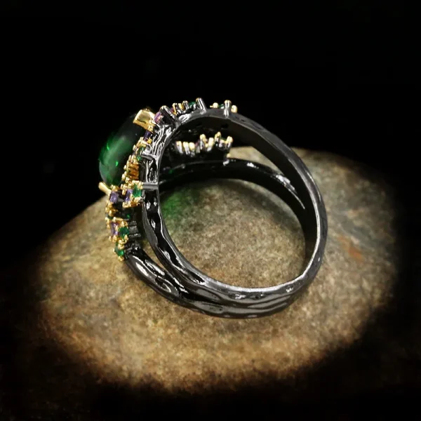 Original Italian Craftsmanship Handmade Jewelry Water Drop Emerald Ring Micro Inlaid Luxury Purple Zircon Ladies Ring Jewelry - Image 5