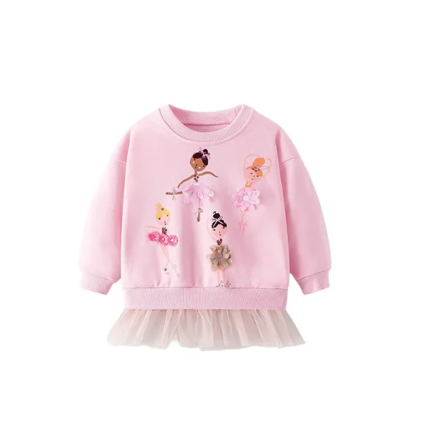 Jumping Meters New Arrival 2-7T Girls Baby Clothes Mouse Applique Girls Sweatshirts Toddler Costume Mesh Hooded Shirts - Image 9
