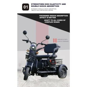 3-Wheel electric tricycle open/close body electric power supply