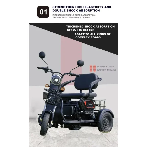 3-Wheel electric tricycle open/close body electric power supply