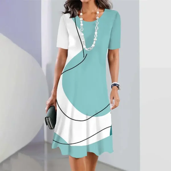 New Geometric Curve Graphic Print Women's Dresses Elegant Dresses Summer Dresses Plus Size Female Fashion Free Shipping - Image 8