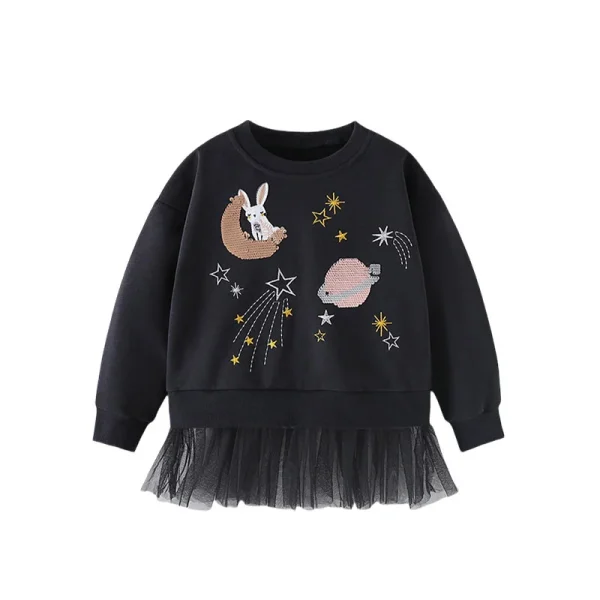Jumping Meters New Arrival 2-7T Girls Baby Clothes Mouse Applique Girls Sweatshirts Toddler Costume Mesh Hooded Shirts - Image 10
