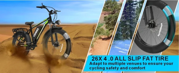 F26 off-road electric Bike hybrid 48V 1000W motor peak 1500W electric bicycle 18Ah large battery 26 inch Fat tires city E-Bike - Image 12