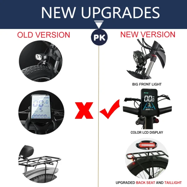 US Warehouse Popular SMLRO XDC600 PLUS AWD Electric Bike 1000W 2000W 48V 52V 26" Motor Bike Fat Tire Mountain Snow Bicycle Ebike - Image 13