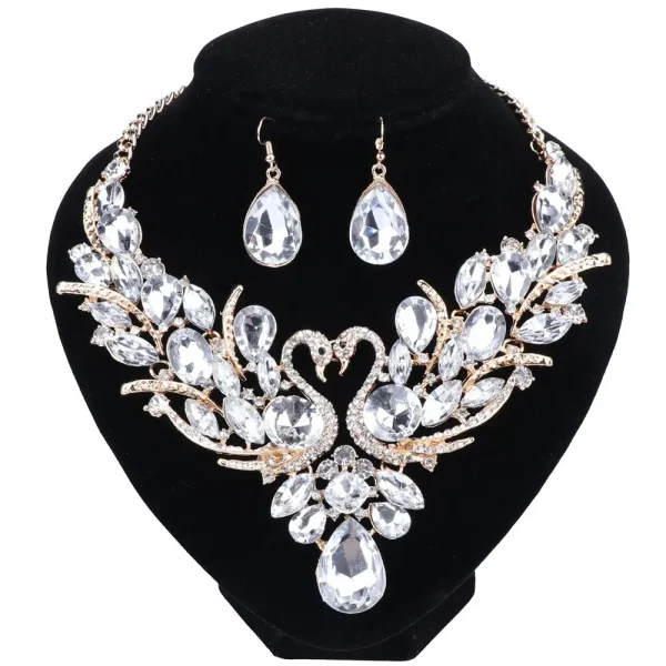Fashion Nigerian Jewelry Set For Women Purple Tassel Earrings Necklace Set Banquet Dress Accessory Bridal Indian Jewellery - Image 8