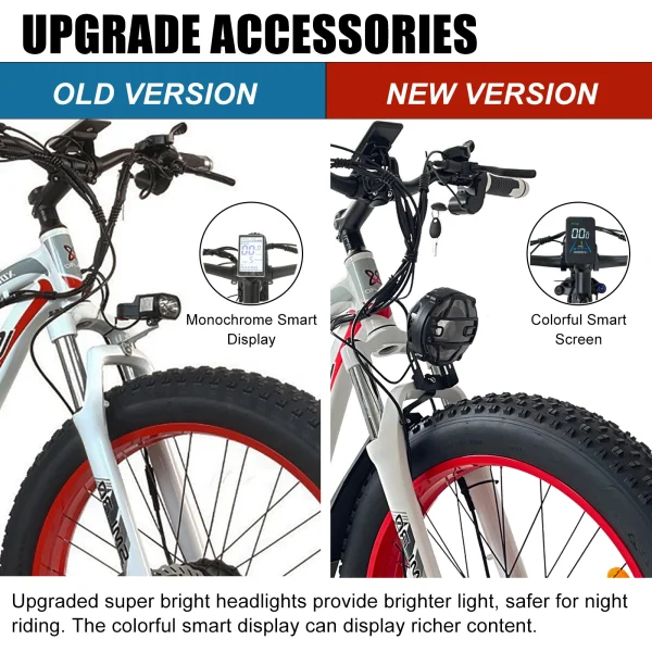 US Warehouse Popular SMLRO XDC600 PLUS AWD Electric Bike 1000W 2000W 48V 52V 26" Motor Bike Fat Tire Mountain Snow Bicycle Ebike - Image 15