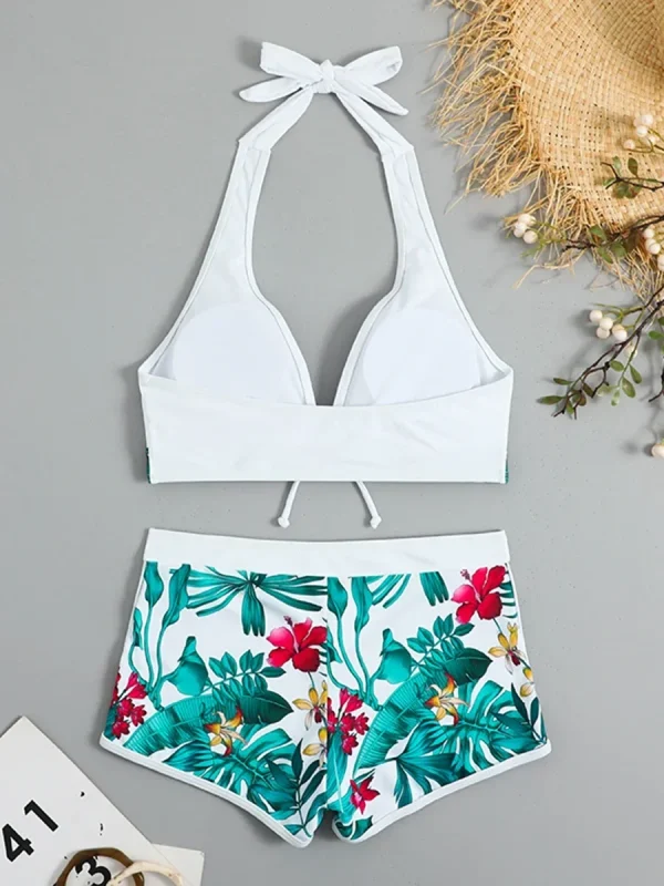Fashion Printed Swimsuit Women Spliced Lace Up Sporty Surfing Bikini Set Bathing Suit Beachwear Swimwear Female Swimming Suits - Image 17