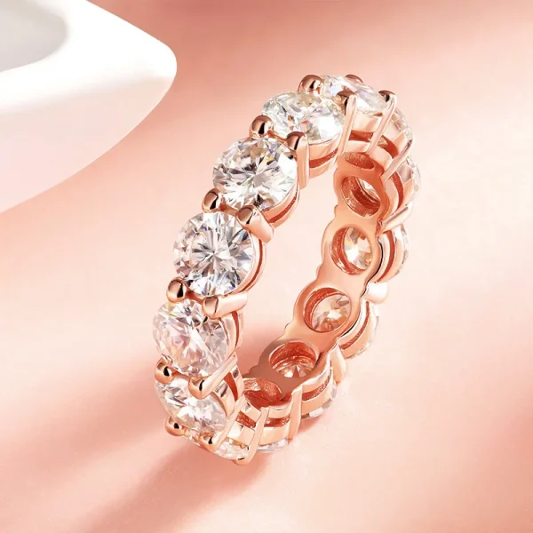 Smyoue 3/3.5/5mm Rose Gold Color All Moissanite Rings for Women Sparkling Wedding Ring 925 Sterling Silver Classic Jewelry GRA - Image 16