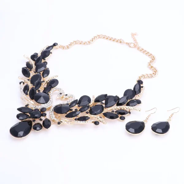 Women's Elegant Austrian Crystal Statement Swan Necklace Earrings Party Gift Jewelry Set For Wedding Dress - Image 21