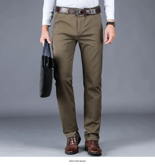 2024 New 98% Cotton Casual Pants Men's Clothing Classic Straight Loose High Waist Elastic Trousers Male Brand Clothes - Image 14