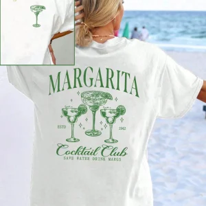 Martini Cocktail Women Funny T-Shirts Retro Alcohol Drink T Shirt Cotton Loose Cocktail Party Graphic Tees Unisex Casual Tops