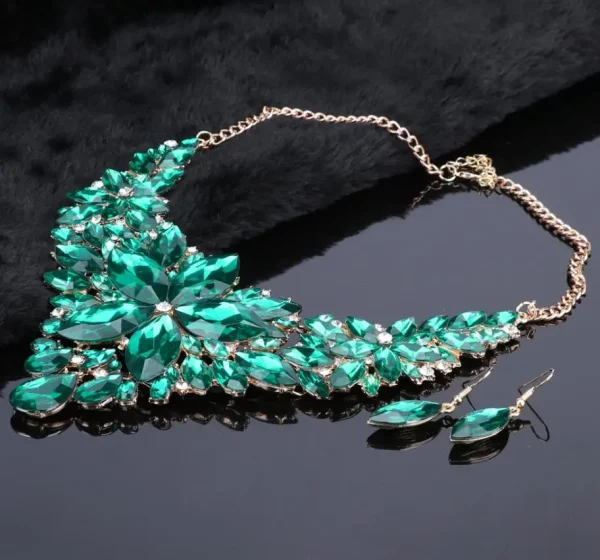 Fashion Crystal Jewelry Sets Bridal Necklace Earrings Sets Wedding Party Jewelery Dress Jewellery Decoration Accessories - Image 13