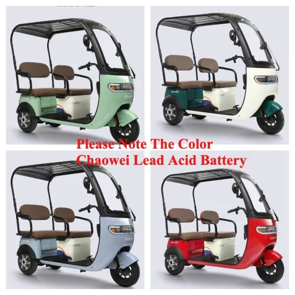 2025 Hot Selling Electric Tricycle for Family Use Open Body Rickshaw with Roof for Passenger and Cargo for Adults - Image 7