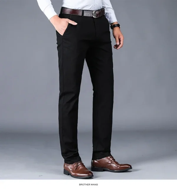 2024 New 98% Cotton Casual Pants Men's Clothing Classic Straight Loose High Waist Elastic Trousers Male Brand Clothes - Image 20