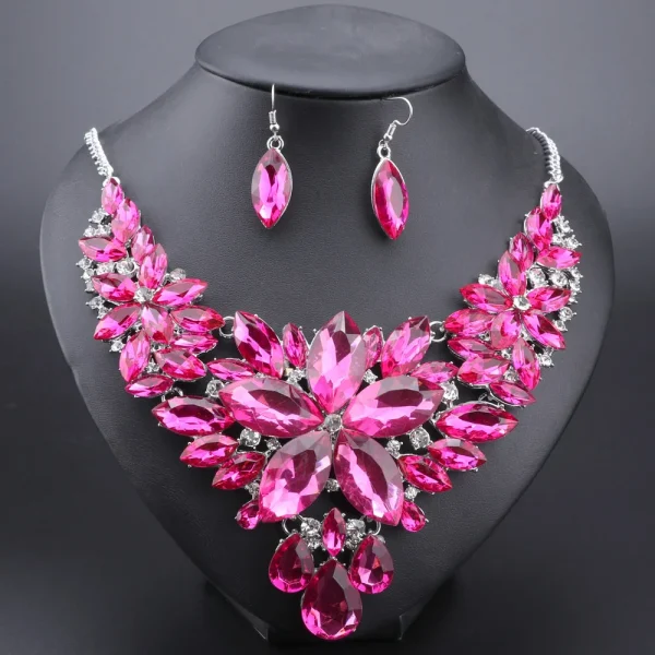 New Arrival Indian Bridal Jewelry Sets Wedding Party Costume Jewellery Womens Fashion Gifts Green Crystal Necklace Earrings Sets - Image 7
