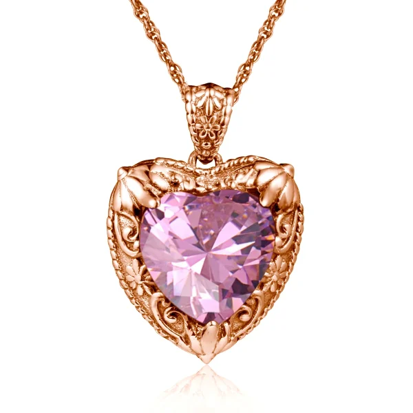 Szjinao Gold Red Ruby Heart Necklace For Women With Stone 15*15mm Victorian Pendant Royal Luxury Jewelry Valentine Day Gift Sale - Image 29