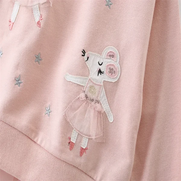 Jumping Meters New Arrival 2-7T Girls Baby Clothes Mouse Applique Girls Sweatshirts Toddler Costume Mesh Hooded Shirts - Image 3