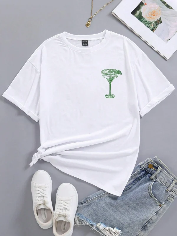 Martini Cocktail Women Funny T-Shirts Retro Alcohol Drink T Shirt Cotton Loose Cocktail Party Graphic Tees Unisex Casual Tops - Image 4