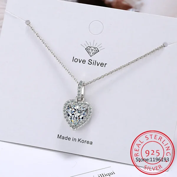 925 Sterling Silver 4 Carat D Color Heart Moissanite Pendant Necklace For Women Sparkling Pink Gemstone Party Fine Jewelry - Image 18