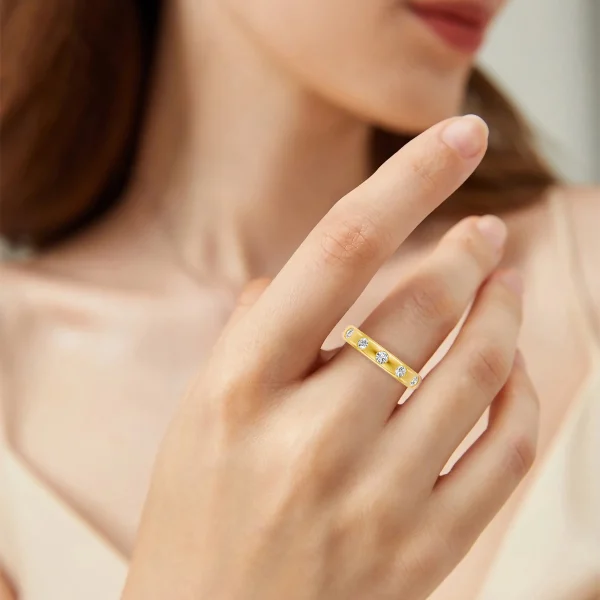 14k Gold Moissanite Wedding Ring 2.5mm Stone Stackable Simple Fashion Single Rings for Women Fine Jewelry Anniversary Gift - Image 4