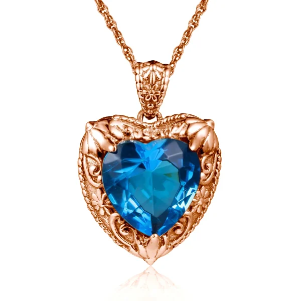 Szjinao Gold Red Ruby Heart Necklace For Women With Stone 15*15mm Victorian Pendant Royal Luxury Jewelry Valentine Day Gift Sale - Image 8