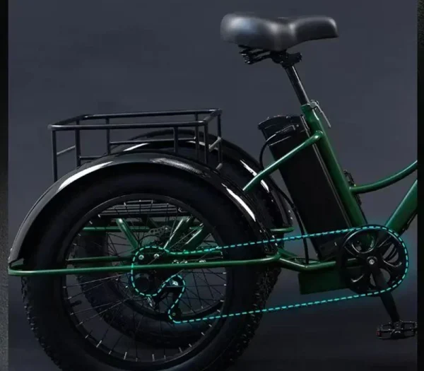 New Electric Tricyle Adult Ebike Cargo 24Inch Fat Tire 750W48V15AH Removable Battery Electric Bike 3Wheel Leisure Max Load 200KG - Image 21