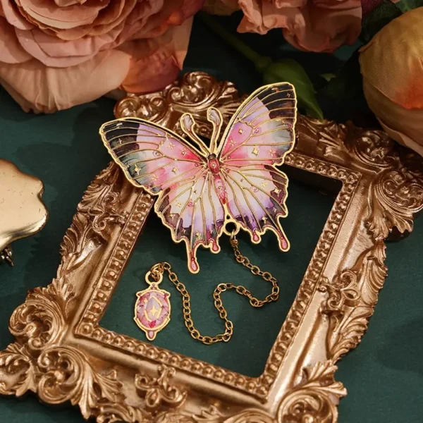 Retro Metal Butterfly Bookmark Pendant Student Gift Metal Bookmark School Office Supplies Stationery Book Page Clip Teacher - Image 16