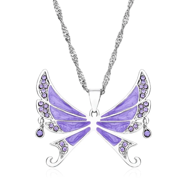 Zircon Butterfly Necklace Big Size Light Luxury Pandant Colorful Insect Dating Wedding Party Jewelry For Women Girls Gift - Image 10