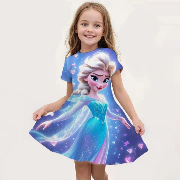 New kids Nightdress Elsa Cartoon Dress Minnie Printing Sleepwear Girls Nightgowns Children Party Dresses Pajamas Girls Dress - Image 2