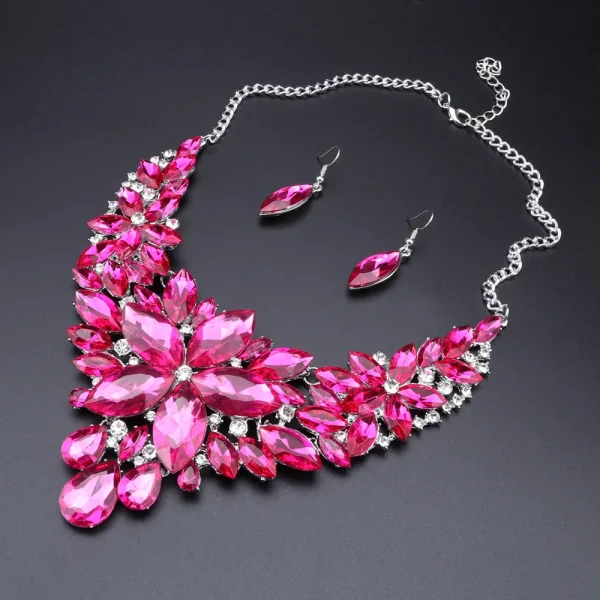 New Arrival Indian Bridal Jewelry Sets Wedding Party Costume Jewellery Womens Fashion Gifts Green Crystal Necklace Earrings Sets - Image 10