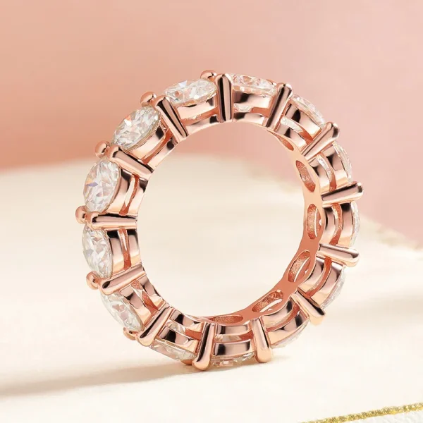 Smyoue 3/3.5/5mm Rose Gold Color All Moissanite Rings for Women Sparkling Wedding Ring 925 Sterling Silver Classic Jewelry GRA - Image 18