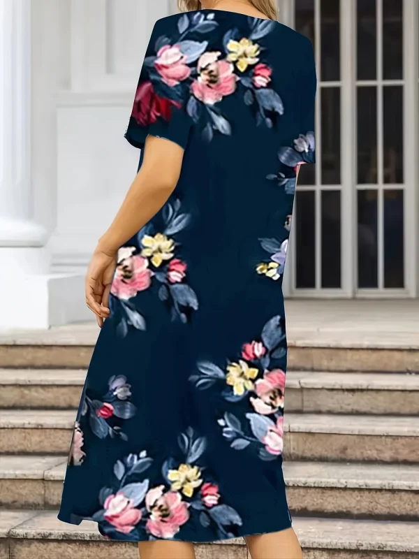 Fashion Elegant Women Dress Loose Casual Dress Women Printed Dress New Temperament - Image 3