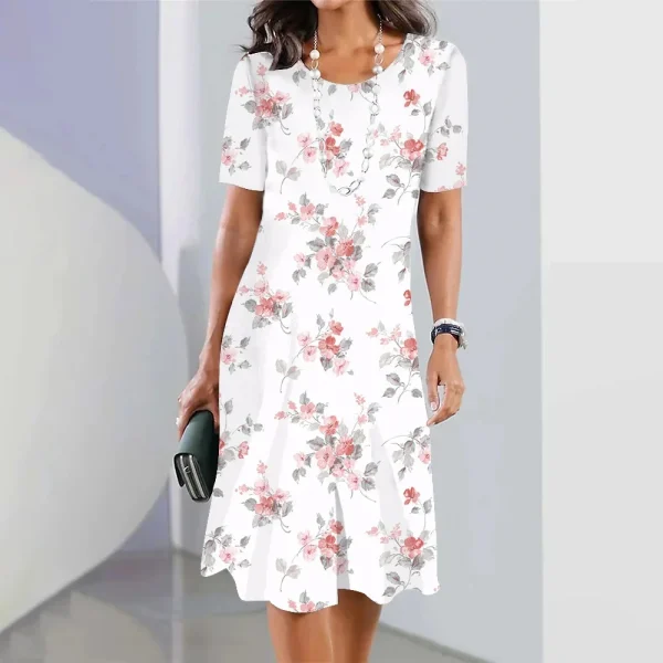 2024 New Botanical & Flower Print Women's Dresses Plus Size Elegant Long Dresses Female Women Clothing One-piece Dress - Image 18