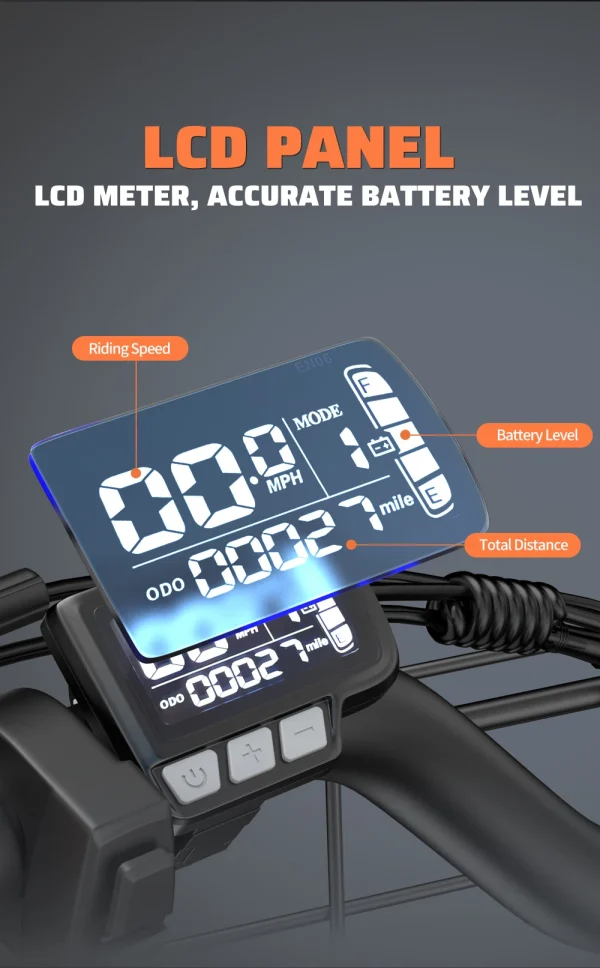 Electric Bike for Adults，20'' 1500W Peak Ebike, Up to 50 Miles 32MPH Electric Mountain Bike with 48V 20AH Removable Battery - Image 12