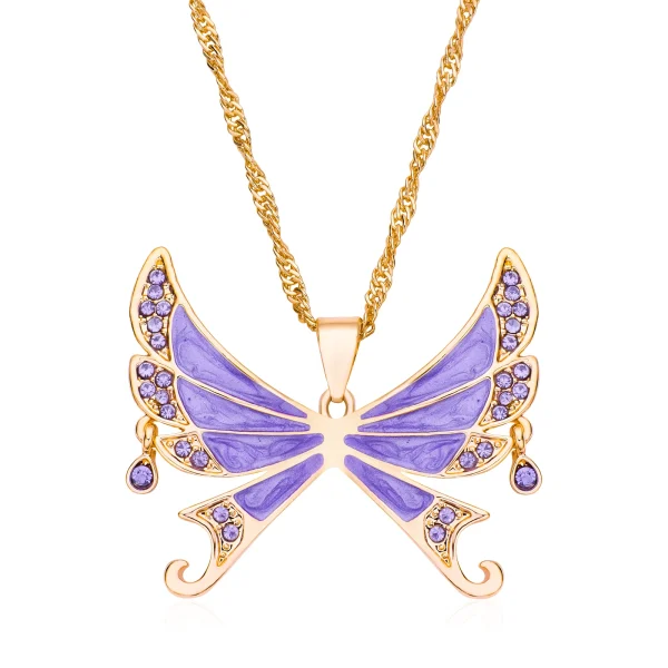 Zircon Butterfly Necklace Big Size Light Luxury Pandant Colorful Insect Dating Wedding Party Jewelry For Women Girls Gift - Image 11