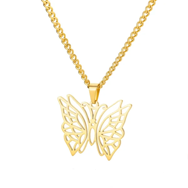 Stainless Steel Butterfly Pendants Necklaces for Women Goth Fashion Gold Color Choker Necklace Aesthetic Wedding Jewelry Gift - Image 10