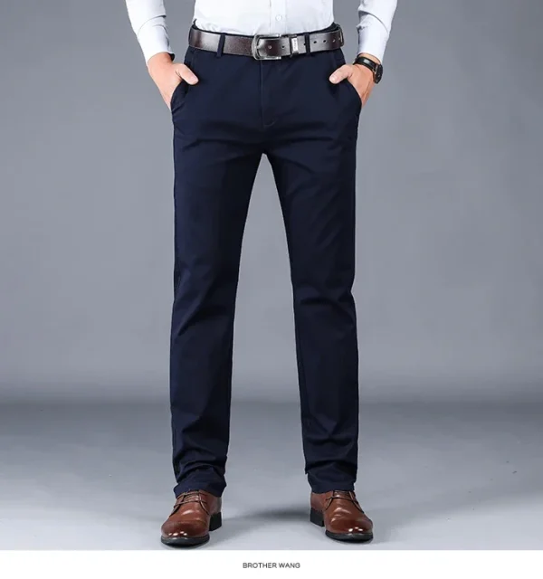 2024 New 98% Cotton Casual Pants Men's Clothing Classic Straight Loose High Waist Elastic Trousers Male Brand Clothes - Image 22