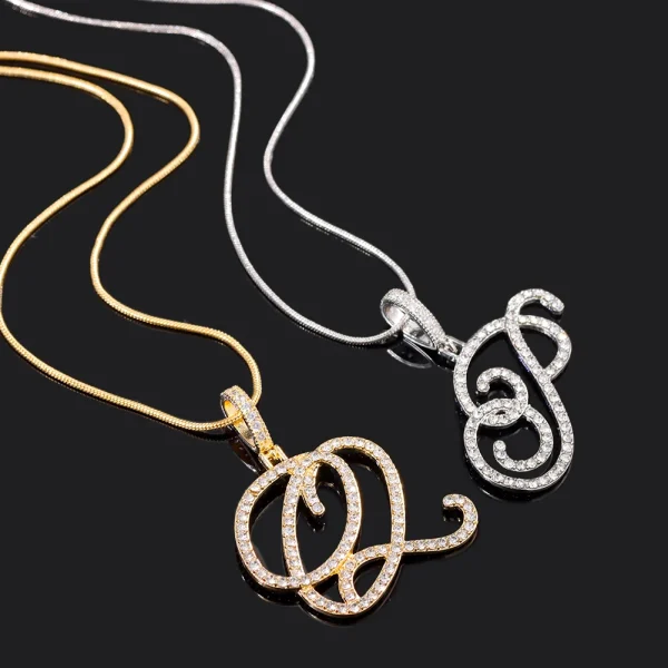 Flatfoosie New A-Z Cursive Initial Letter Name Pendant Necklace For Women Simple Rope Chain Letter Necklace Fashion Jewelry Gift - Image 8