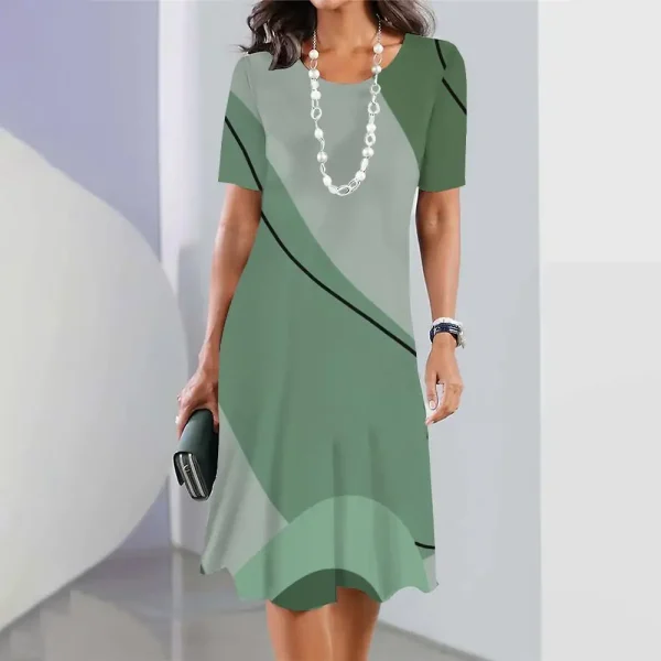 New Geometric Curve Graphic Print Women's Dresses Elegant Dresses Summer Dresses Plus Size Female Fashion Free Shipping - Image 7