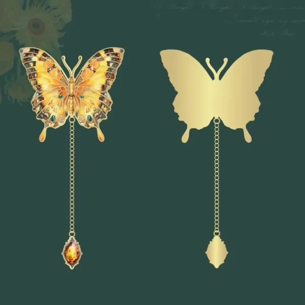 Retro Metal Butterfly Bookmark Pendant Student Gift Metal Bookmark School Office Supplies Stationery Book Page Clip Teacher - Image 5
