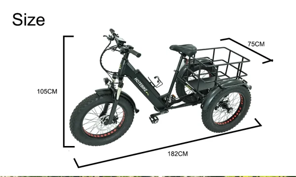 Factory Hot Sales Electric Tricycle 7 Speed Electric Bike 3 Wheels Ebike 48V Voltage 500W 750W Motor Electric Cargo Bike - Image 13