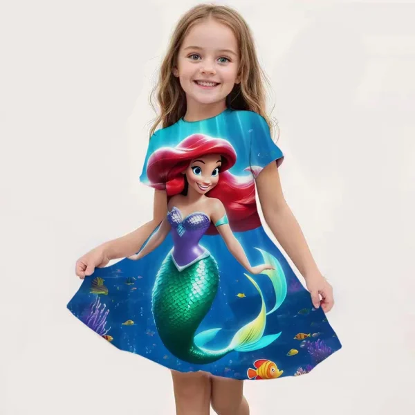 New kids Nightdress Elsa Cartoon Dress Minnie Printing Sleepwear Girls Nightgowns Children Party Dresses Pajamas Girls Dress - Image 3