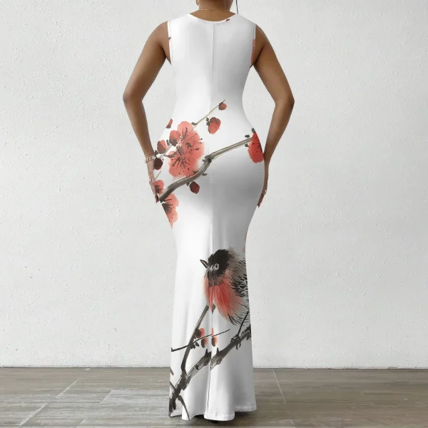 Womens Sexy Casual Dresses Colorful Geometric Off-Shoulder Maxi Dress  Artistic Party Evening Resortwear Swing Neck Dress - Image 6