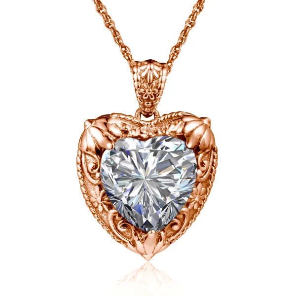 Szjinao Gold Red Ruby Heart Necklace For Women With Stone 15*15mm Victorian Pendant Royal Luxury Jewelry Valentine Day Gift Sale - Image 17