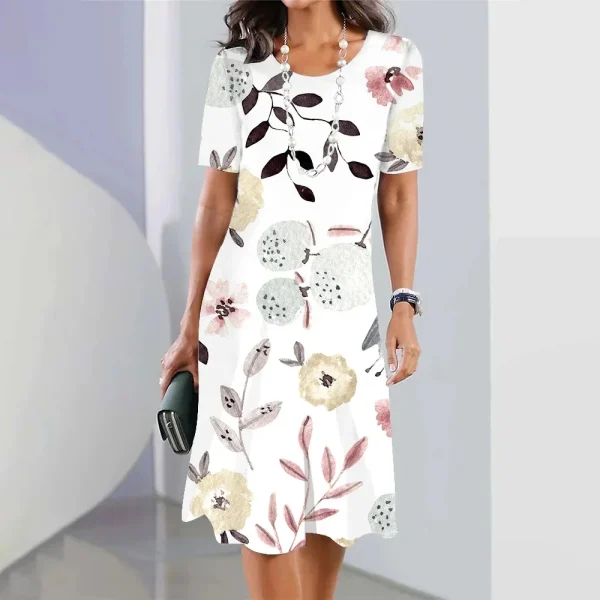 2024 New Botanical & Flower Print Women's Dresses Plus Size Elegant Long Dresses Female Women Clothing One-piece Dress - Image 17