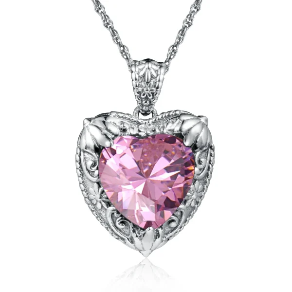 Szjinao Gold Red Ruby Heart Necklace For Women With Stone 15*15mm Victorian Pendant Royal Luxury Jewelry Valentine Day Gift Sale - Image 22