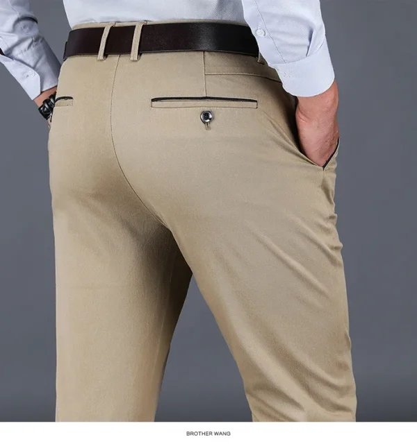2024 New 98% Cotton Casual Pants Men's Clothing Classic Straight Loose High Waist Elastic Trousers Male Brand Clothes - Image 18