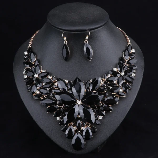 Fashion Crystal Jewelry Sets Bridal Necklace Earrings Sets Wedding Party Jewelery Dress Jewellery Decoration Accessories - Image 5