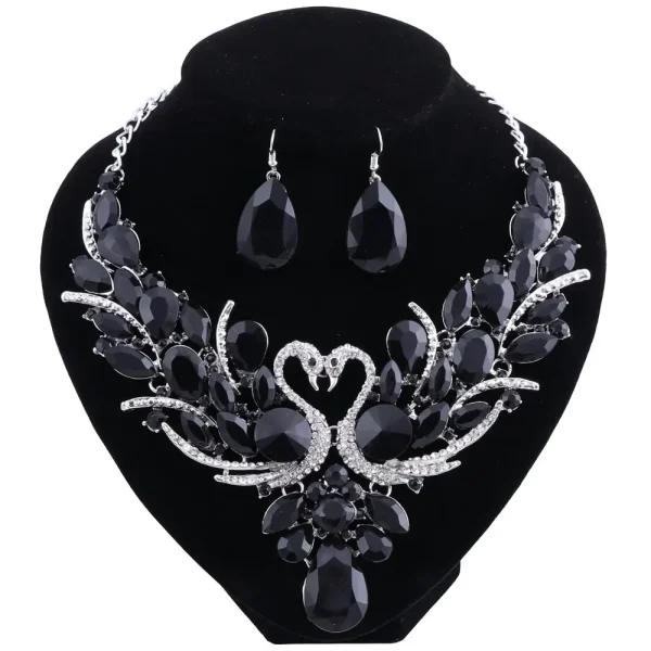 Fashion Nigerian Jewelry Set For Women Purple Tassel Earrings Necklace Set Banquet Dress Accessory Bridal Indian Jewellery - Image 5