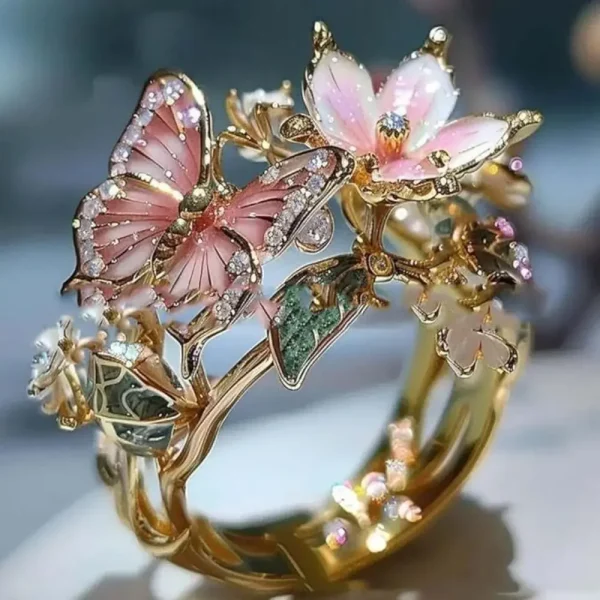 Aesthetic Butterfly Flower Ring for Women Luxury Rhinestone Stylish Opening Ring Non-fading Wedding Party Jewelry Fashion Gifts - Image 18